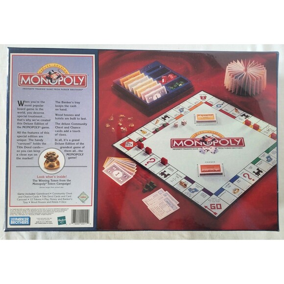 MONOPOLY Deluxe Edition (1998) – Factory Sealed – Vintage Parker Brothers Board - Picture 3 of 8